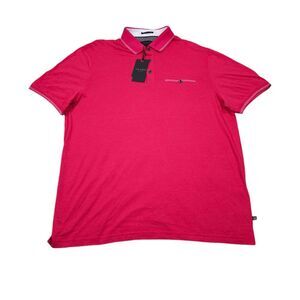 Ted Baker Tortila Slim Fit Tipped Pocket Cotton Modal Polo Deep Pink Large 4
